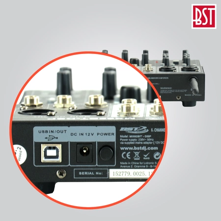 Mikser 6-kanałowy karta dźwiękowa USB BT16- DSP MX62BT-DSP BST