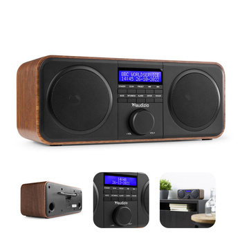 Radio cyfrowe stereo FM DAB+ Audizio Novara brązowe