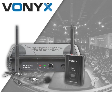 Zestaw z mikrofonem nagłownym oraz bodypackiem Vonyx STWM711H