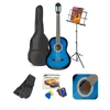 Zestaw: Gitara klasyczna 39'' SoloArt Max kolor niebieskie +statyw gitarowy +stojak na nuty +akcesoria