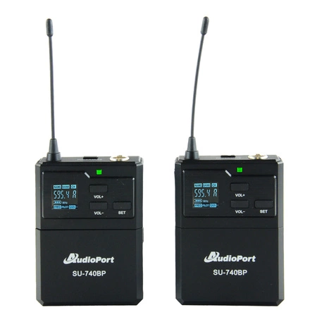 Zestaw mikrofonów bezprzewodowych UHF 2x nagłowny+ 2x krawatowy 2x bodypack+ stacja Audioport SU-740HH