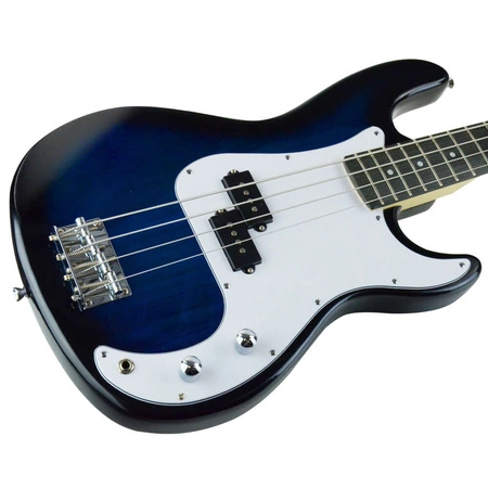 Gitara basowa - kompletny zestaw -Golden Guitar PBGB-40 czarno-niebieska