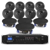 Zestaw czarnych głośników sufitowych 12 x 8" NCSP8B z wzmacniaczem
