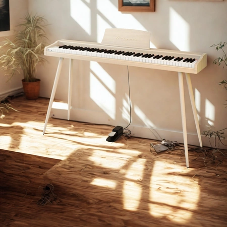 Pianino cyfrowe 88 klawiszy z nogami VIRELAI białe Mielczewski