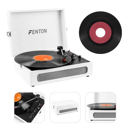 Gramofon w walizce RP118F Fenton wejście/wyjście BT beżowy