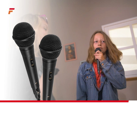 Głośnik bluetooth karaoke z półkulą LED 15W BT 2 mikrofony Fenton