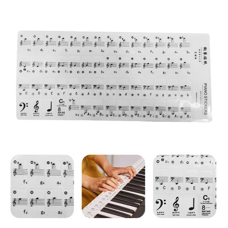 Zestaw: Keyboard 61 podświetlanych klawiszy+ statyw+ stołek+ naklejki na klawisze