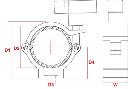 Półzłącze BC50B-100N Slimline 100kg Czarny