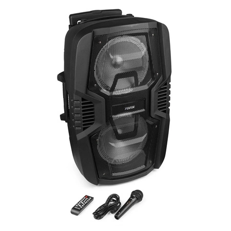 Głośnik mobilny Fenton 2x 10" FT210LED, zestaw karaoke z Bluetooth - 700W
