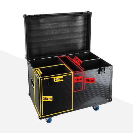 Case transportowy na cztery głowy ruchome BEE280 oraz inny sprzęt oświetleniowy