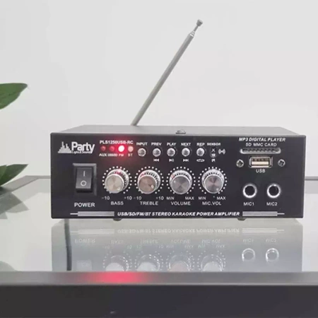 Wzmacniacz karaoke Party Light&Sound PLS1250USB-RC+ mikrofon dynamiczny Fenton DM100