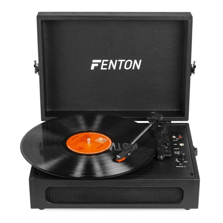 Gramofon w walizce RP118B Fenton wejście/wyjście BT czarny