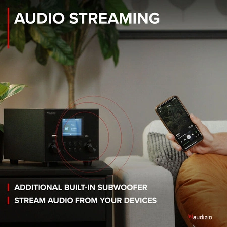 Radio Audizio Vieste DAB+ z subwooferem, czarne