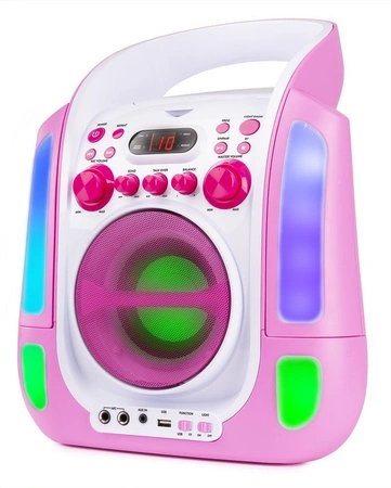 Karaoke system z CD i 2 mikrofonami SBS30P różowy
