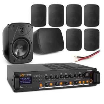 Zestaw profesjonalnych głośników naściennych 8 x 5" BD50TB z wzmacniaczem 4 strefowym