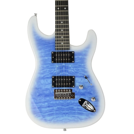 Gitara elektryczna - kompletny zestaw -Golden Guitar STEG-35 Niebiesko-biały