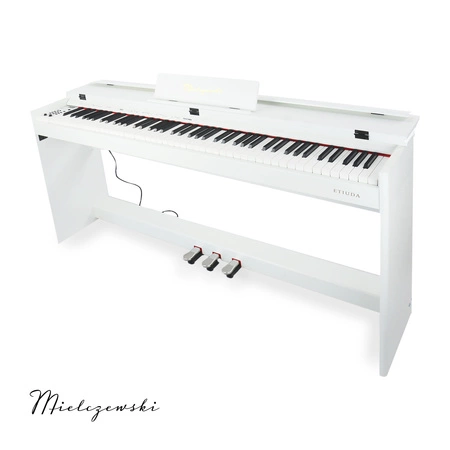 Pianino cyfrowe ze statywem 88 dynamicznych klawiszy ETIUDA białe Mielczewski