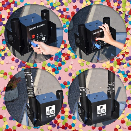 Podwójna elektryczna wyrzutnia konfetti pilot BLAST200 Firefog