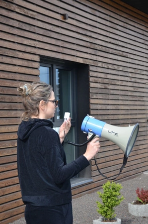 Mocny MEGAFON z USB/SD i Syreną - MEGA60USB