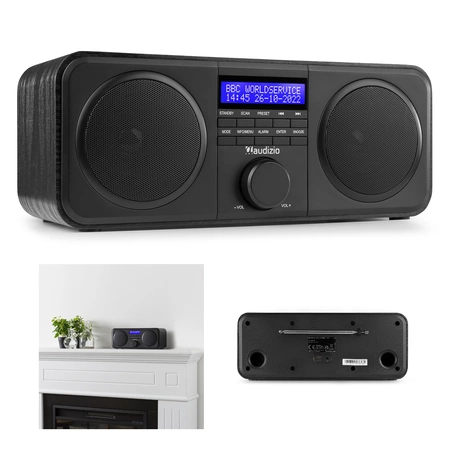 Radio cyfrowe stereo FM DAB+ Audizio Novara czarne