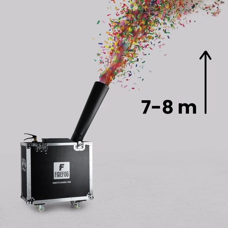 Zestaw: Wyrzutnia konfetti na CO2 CANNON 1000+ case Firefog+ konfetti wielokolorowe 3x5kg