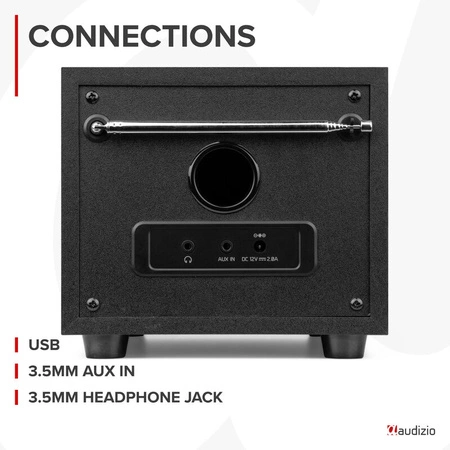 Radio Audizio Vieste DAB+ z subwooferem, czarne