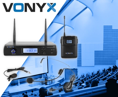 Zestaw mikrofonowy bezprzewodowy UHF Vonyx WM61B