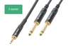 Kabel mini Jack męski (3,5mm) Stereo - 2x Jack 6,3mm Mono 3m PD Connex
