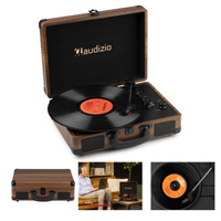 Gramofon w walizce z BT In/Out RP116W Audizio brązowy