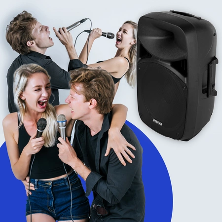 Zestaw nagłośnieniowy aktywny 1000W statywy mikrofon Vonyx