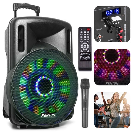 Kolumna mobilna z mikrofonem Fenton FT15LED 15" 800W