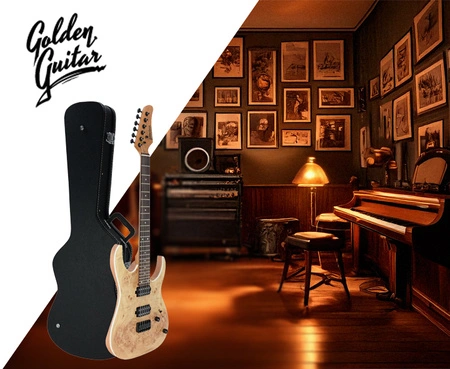 Gitara elektryczna - zestaw z futerałem -Golden Guitar PSG-3 Naturalny
