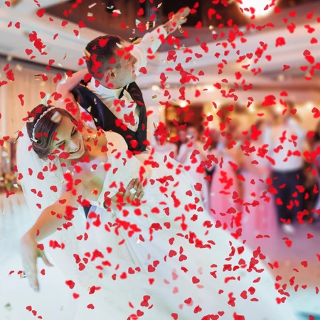 Tuba - wyrzutnia konfetti 60 cm - czerwone serca