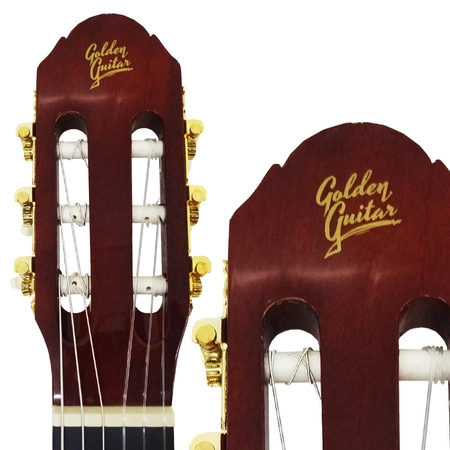 Zestaw: Gitara klasyczna 4/4 39" kolor naturalny GKS39NAT Golden Guitar+ pokrowiec tuner struny kostki