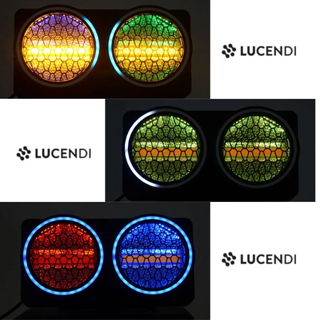 Zestaw: 4x reflektor retro LED RGB COB Lucendi R2 + Case
