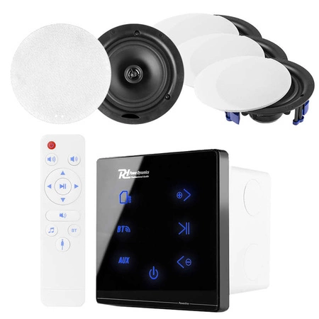 Zestaw: Wzmacniacz audio z 4 głośnikami sufitowymi Power Dynamics Powerline A100B