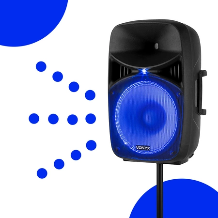 Zestaw nagłośnieniowy aktywny 1000W statywy mikrofon Vonyx