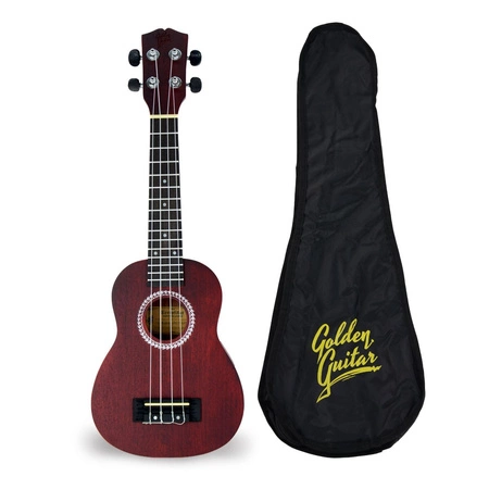 Zestaw: Ukulele sopranowe 21" HRF21 czerwone+ akcesoria Golden Guitar