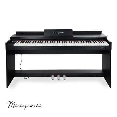 Pianino cyfrowe ze statywem 88 dynamicznych klawiszy ETIUDA czarne Mielczewski