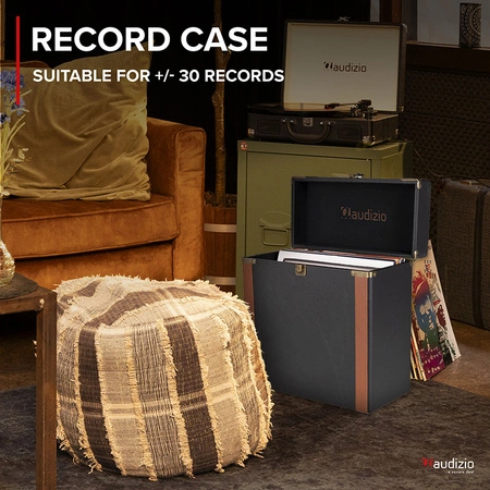 Futerał na płyty winylowe Audizio RC32, luksusowa czerń