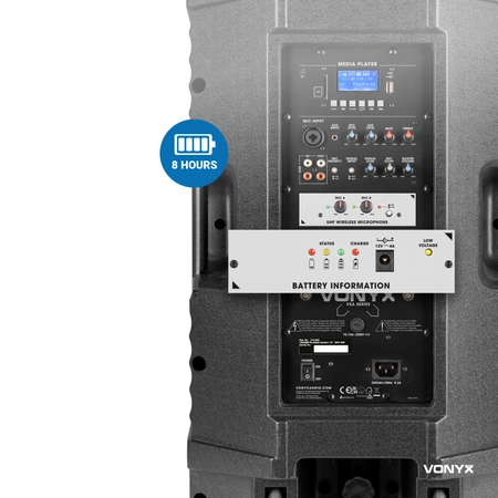 Kolumna mobilna 1000W VSA700-BP 15" Combi mikrofony i pilot Vonyx