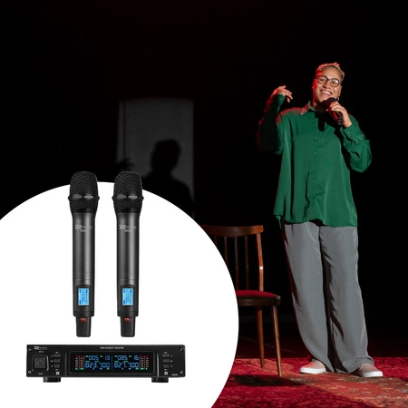 Zestaw mikrofonowy 2x 80 kanałowy UHF PD220 Power Dynamics