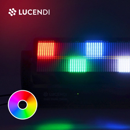 Stroboskop LED RGBW reflektor dyskotekowy STAGE STROBE 2000MH Lucendi