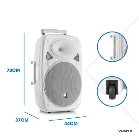 Kolumna z mikrofonami/ nagłośnienie mobilne Verve46 15”Vonyx biały