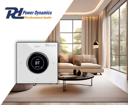 Wzmacniacz audio Powerline B50W do montażu w ścianie BT/LCD, biały