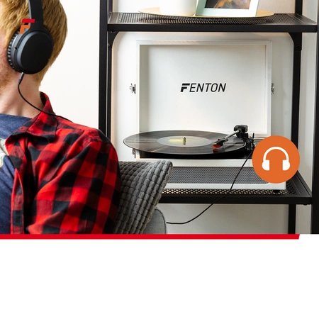 Gramofon w walizce RP118F Fenton wejście/wyjście BT beżowy