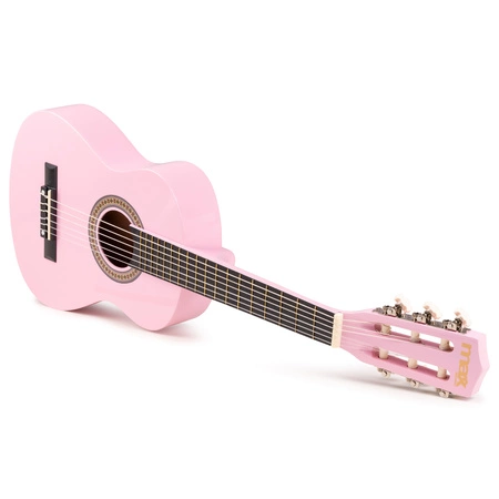 Gitara klasyczna 1/4 dla dziecka różowa SoloArt Max+ akcesoria