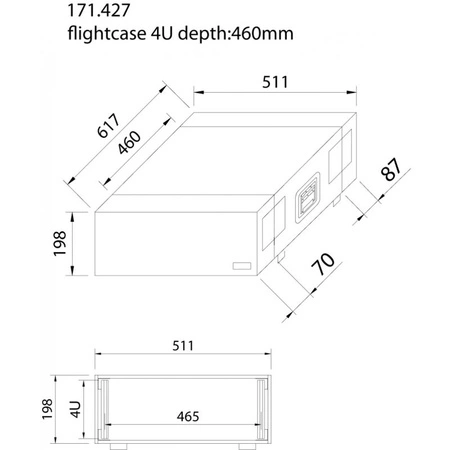 Skrzynia na sprzęt case PD-F4U 19" 4U