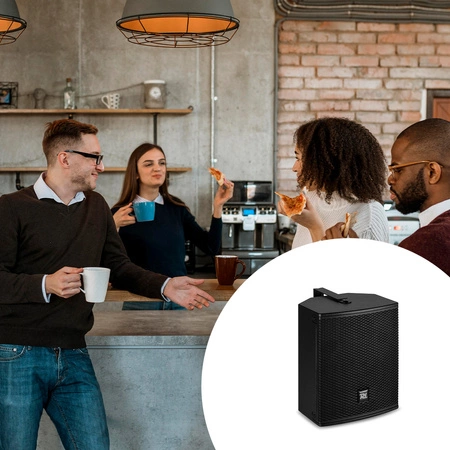 Zestaw 4 głośników ściennych PDW6B 6.5" do montażu w restauracji – kolor czarny