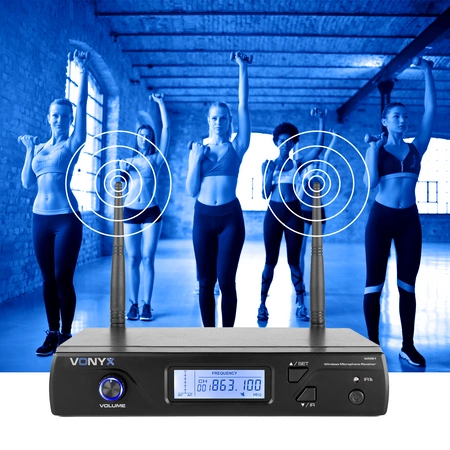 Zestaw mikrofonowy bezprzewodowy UHF Vonyx WM61B